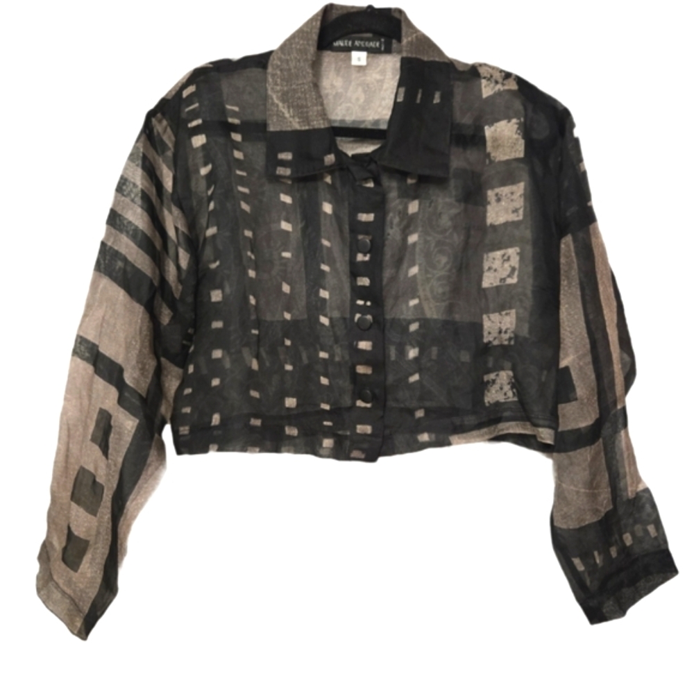 Black Sheer Cropped Bolero Top